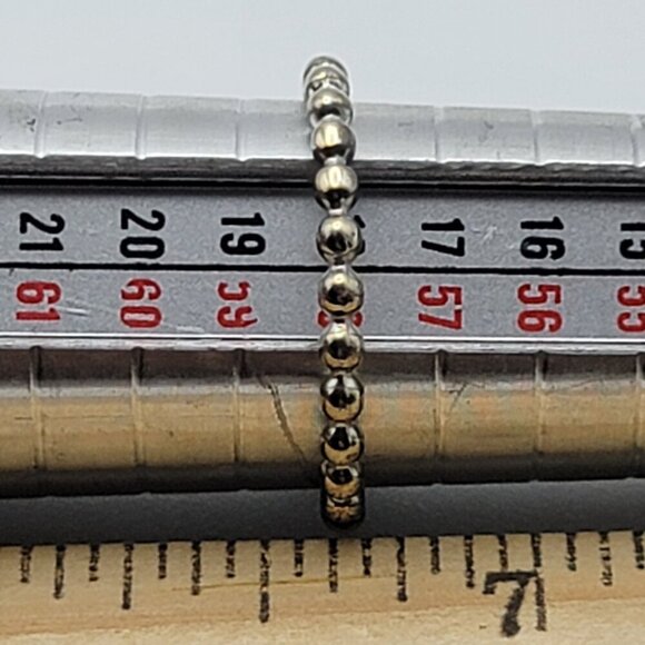 Vintage SU CH 925 Sterling Silver Ball Bead Ring Band Size 8.25 - Picture 6 of 6